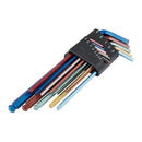 ICON Juego de llaves hexagonales SAE en forma de L con punta esférica y codificadas por color, 13 piezas.