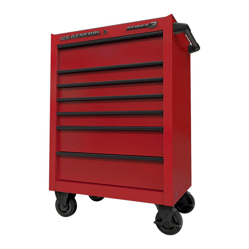 U.S. GENERAL 27 pulg. x 22 pulg. Gabinete rodante, Serie 3, Rojo