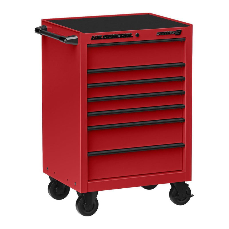 U.S. GENERAL 27 pulg. x 22 pulg. Gabinete rodante, Serie 3, Rojo