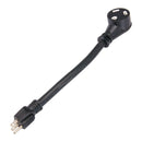 HAUL-MASTER Adaptador de corriente para caravanas con conector hembra de 30 A y conector macho de 15 A