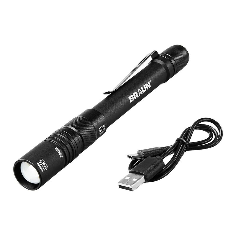 BRAUN 70806 Linterna de boligrafo recargable de 450 lumenes