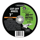 7 pulg. 30 Grit metal de corte de la rueda