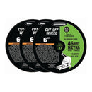 6 en. 46 Grit metal de corte de la rueda 3 Pk.