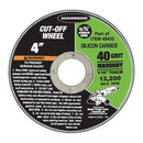 4 en. 40 Grit AlbañilerÃ­a Cut-Off de ruedas 10 Pk.