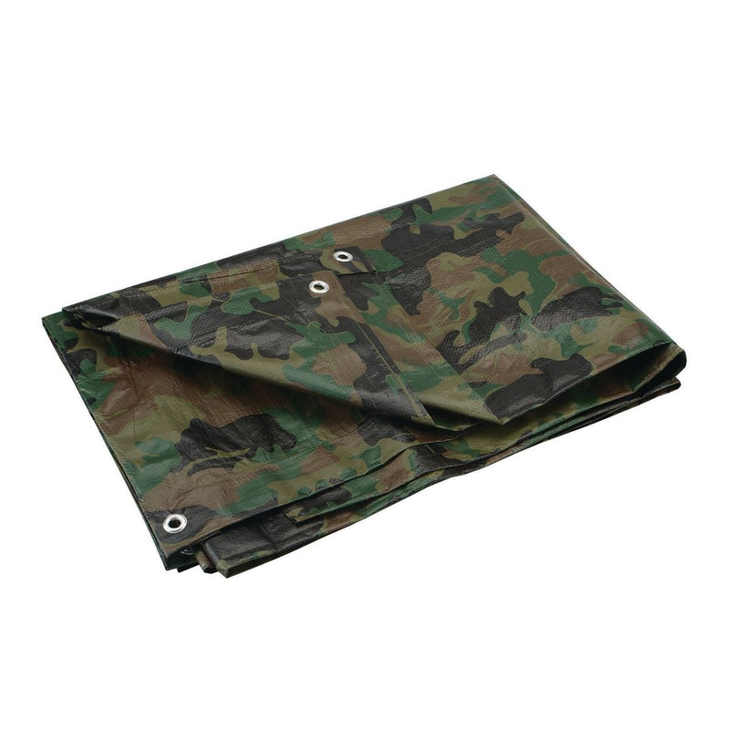 HFT 61764 Lona Resistente A La Intemperie 4 pies 6 pulg. X 6 pies 6 pulg. Camuflaje, Multiusos