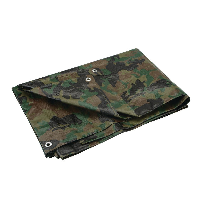 HFT 61763 Lona Resistente A La Intemperie 5 pies 6 pulg. X 7 pies 6 pulg. Camuflaje, Multiusos