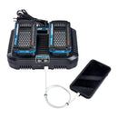 HERCULES 56224 Cargador Rápido De Puerto Dual Multivoltaje De Iones De Litio 20v / 12v Con Doble USB