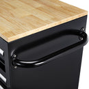 YUKON 56613 Gabinete De Almacenamiento Móvil De 9 Cajones Con Tapa De Madera Maciza, Negro, 46 pulg.