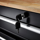 YUKON 56613 Gabinete De Almacenamiento Móvil De 9 Cajones Con Tapa De Madera Maciza, Negro, 46 pulg.