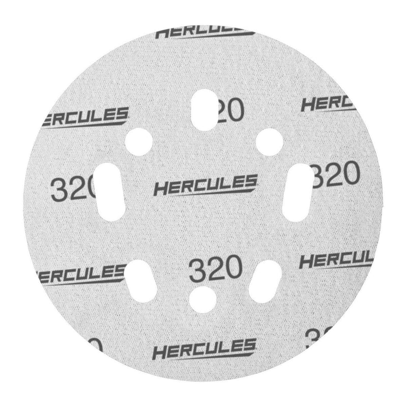 HERCULES 58405 Disco De Lija De Patrón Universal Con Velcro, Grano 320, 5 pulg, 5 piezas
