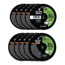 3 en. 40 Grit metal de corte de ruedas, 10 Pk.