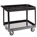 U. S. GENERAL 62587 Carro de Servicio de Acero de Dos Estantes de 36 Pulg x 24 Pulg, Color Negro.