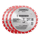 7-1 / 4 in., 24T Framing circular vio la lámina, 3 Pk.