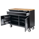 YUKON 64023 Gabinete/Banco De Trabajo Móvil Con Tablero De Madera Maciza, Negro, 46 pulg.