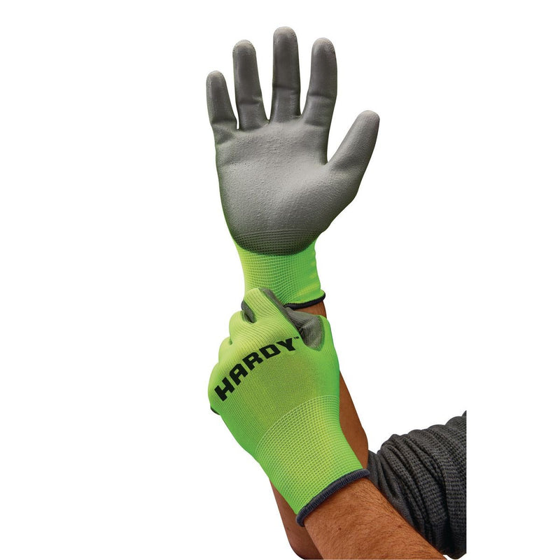 Pantalla táctil de alta visibilidad de poliuretano recubierto guantes de trabajo grande