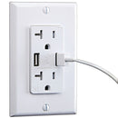 20 Amp 125 Volt 2 USB rápida toma de carga