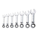 ICON 64837 Juego de Llaves Combinadas de Trinquete Profesional SAE Stubby, 7 Piezas