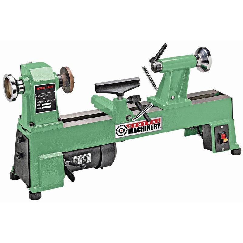 CENTRAL MACHINERY 65345 Torno De Madera De Sobremesa De 5 Velocidades y 1/2 HP, 10 pulg. X 18 pulg.