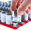 U.S. GENERAL 70025 Organizador De Dados Riel Múltiple - SAE, 1/4 pulg., 3/8 pulg., 1/2 pulg.