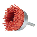 WARRIOR 91367 Rueda de Copa Abrasiva de Nylon de 80 de Grano de 2 pulg. con Vástago de 1/4 pulg.