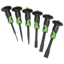 PITTSBURGH 94389 Juego De Punzones Y Cincel Con Grip, 6 piezas